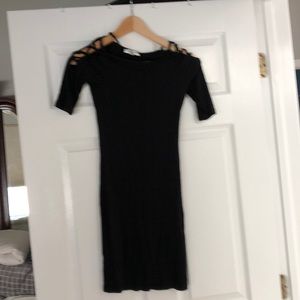 Black knit fitted dress